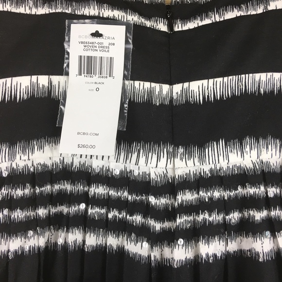 NWT BCBG Max Azria Black & White Striped Dress - Picture 6 of 8
